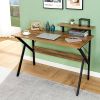 Modern 47-inch Home Office Laptop Computer Desk with Moveable Top Shelf