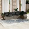 Garden Sofa Set Grey PE rattan, powder-coated steel Large Modular