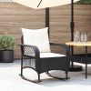 Garden Rocking Chair Black PE rattan, powder-coated steel Standard