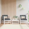 Garden Chair White Solid pine wood, Plywood Medium Modular
