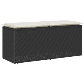 Garden Bench Black Poly Rattan 43.3 in x 15.7 in x 17.3 in Garden Bench Black Poly Rattan 43.3 in x 15.7 in x 17.3 in