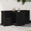 Balcony Set Black Solid pine wood Compact Foldable Balcony Set