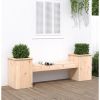 Planter Bench Natural Pine Solid Pine Wood Large Durable