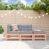 Garden Lounge Set Natural Wood Solid Douglas Wood Medium-Large