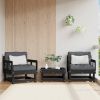 Garden Chair Black Solid pine wood Medium Modular Garden Chair