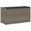Outdoor Storage Bench Gray PE rattan Medium Outdoor Storage Bench