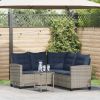 Garden Sofa Grey PE rattan Medium Adjustable Feet