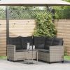 Garden Sofa Gray, Dark Gray PE rattan Medium Adjustable Feet