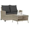Garden Sofa Light grey PE rattan Medium Removable Covers
