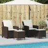 Garden Sofa Set Brown PE rattan Medium Removable Covers
