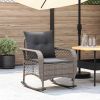 Garden Rocking Chair Grey PE rattan, powder-coated steel