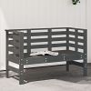Garden Bench Grey Solid pine wood 2-seater Durable Garden Bench