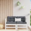 Garden Corner Sofa White Solid Pine Wood Standard Modular