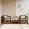 Garden Chair Honey brown Solid pine wood, Plywood slats