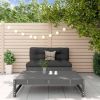 Garden Lounge Set Grey Solid pine wood Medium Modular