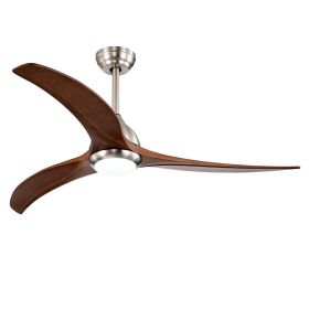 (Same SKU W1592P176970) 52" Solid Wood Blades Ceiling Fan With Light with Remote Control, Noiseless Reversible Motor, 6 Speed ,3 Color