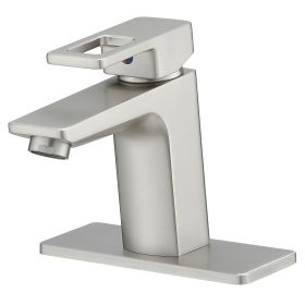 Single-Handle Single-Hole Bathroom Faucet in Spot Resist Brushed Nickel