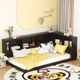 Wood Twin Size Daybed with Storage Cabinets and USB Ports, Espresso (Expected Arrival Time: 3.10)(Old SKU:GX000354AAP)