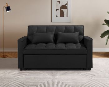 Pull Out Couch Bed-3 in 1 Convertible Sofa Bed, Upgraded wear-resistant suede fabric Sleeper Chair Bed