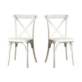 2-Pack Resin X-Back Chair, Dining Chair Furniture 2-Pack, Modern Farmhouse Cross Back Chair for Kitchen,Lime Wash