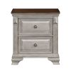Traditional Two-Tone Bedroom Furniture 1pc Nightstand of 2x Drawers Gray and Brown Top Elegant Look Wooden Nightstand