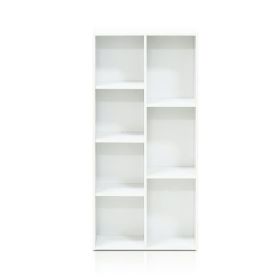 Reversible 7-Cube Open Shelf Bookcase in White