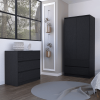 Lewes 2 Piece Bedroom Set, Dresser + Armoire, Black