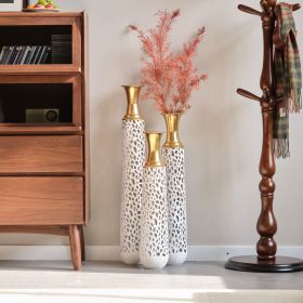 Floor Metal Vases Decorated White Metal vases Set of 3 gorgeous home decoration large glazed metal vases 25.5in/29in/34in height Floor Metal Vases Decorated White Metal vases Set of 3 gorgeous home decoration large glazed metal vases 25.5in/29in/34in height