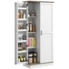 HOMCOM 70" Storage Pantry Cupboards, Freestanding Cabinet w/ Spice Racks & Adjustable Shelves, Tall Pantry for Home, Dining, White