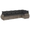Garden Sofa Set Grey PE rattan, powder-coated steel Large Modular