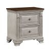 Traditional Two-Tone Bedroom Furniture 1pc Nightstand of 2x Drawers Gray and Brown Top Elegant Look Wooden Nightstand