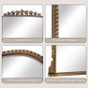 Vintage Baroque Arched Mirror - Traditional Ornate Antique Brass Wood Frame - 36"X23" - Ideal for Entryway, Fireplace, Living Room, Hallway, Bathroom