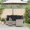 Garden Sofa Gray, Dark Gray PE rattan Medium Adjustable Feet