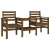 Garden Bench Honey brown Solid pine wood Standard Seats Many
