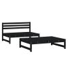 Garden Lounge Set Black Solid pine wood 47.2 in x 33.1 in x 27.6 in