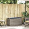 Outdoor Storage Bench Gray PE rattan Medium Outdoor Storage Bench