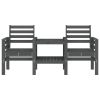 Garden Bench Grey Solid pine wood 2-seater Seats Many