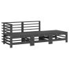 Garden Lounge Set Grey Solid pine wood, Plywood Medium Modular