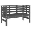 Garden Bench Grey Solid pine wood 2-seater Durable Garden Bench