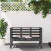 Garden Bench Grey Solid pine wood 2-seater Durable Garden Bench