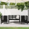Garden Lounge Set Black Solid pine wood Medium Durable
