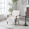 26.38" Modern Beige Lounge Chair with Polyester Upholstery and Sturdy Metal Frame, Ideal for Living Room, Bedroom, or Office