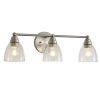 Modern 3-Light Brushed Nickel Bathroom Vanity Light with Clear Glass Shade