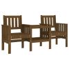 Garden Bench Honey brown Solid pine wood Large Seats Many