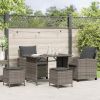 Garden Sofa Set Grey PE Rattan Large Removable Covers