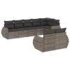 Garden Sofa Set Grey PE rattan Large Adjustable Feet