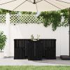 Balcony Set Black Solid pine wood Compact Foldable Balcony Set