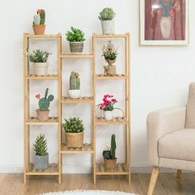 11-Tier Bamboo Plant Stand for Living Room Balcony Garden