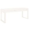 Garden Bench White Solid Pine Wood Medium Durable Garden Bench
