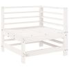 Garden Corner Sofa White Solid Pine Wood Standard Modular